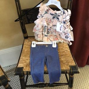 Beautiful baby set of top and jeans size 12